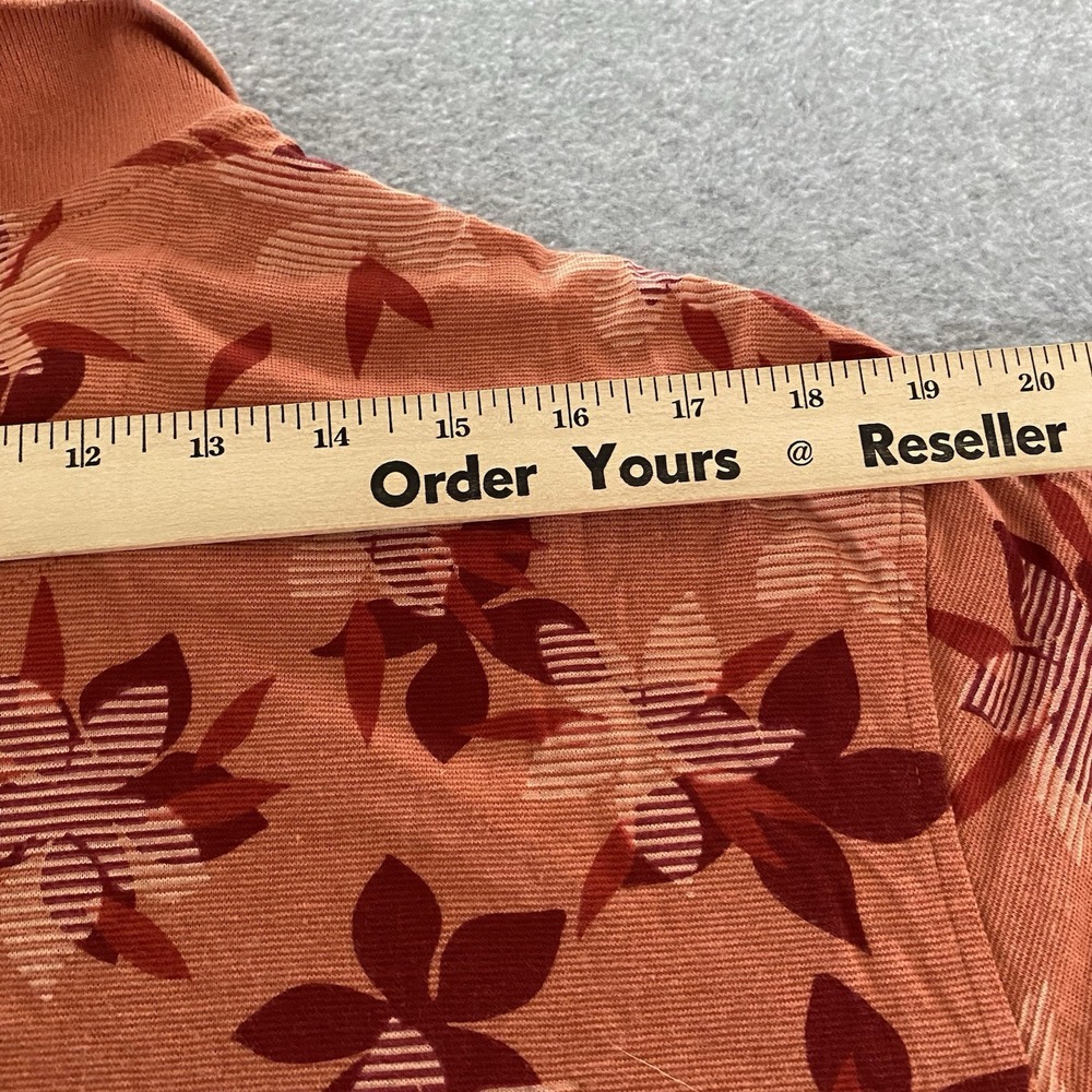 Ocean Pacific Menswear Polo Shirt Medium Orange Hawaiian Red Floral Travel - Picture 13 of 14